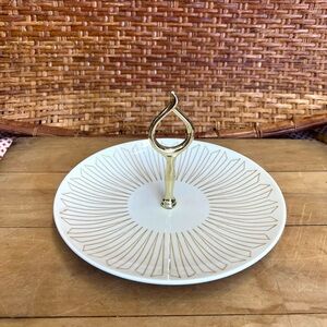 Vintage tidbit tray royal ironstone mid century gold